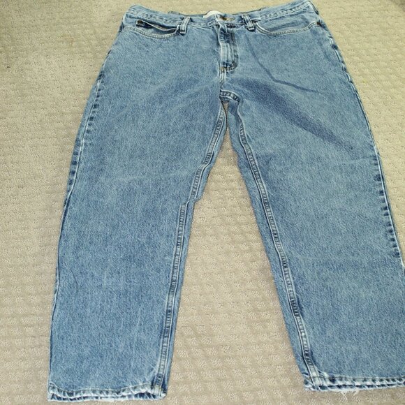 Vintage Lee Relaxed Fit Light Wash Blue Jeans Mens Size 36x30 100% Cotton Denim - Picture 1 of 9